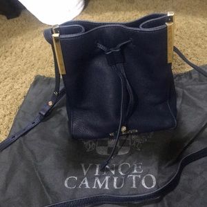 Navy Leather Vince Camuto crossbody bag